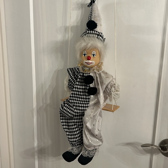 Ceramic Clown on a Swing - Picture 3 of 8